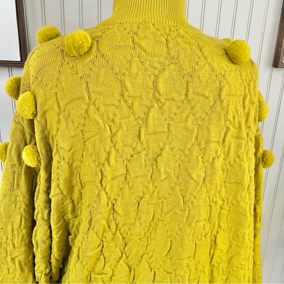 Mayser Popcorn Bobble Knit Mustard Yellow Oversized Cardigan Sweater - Picture 7 of 10